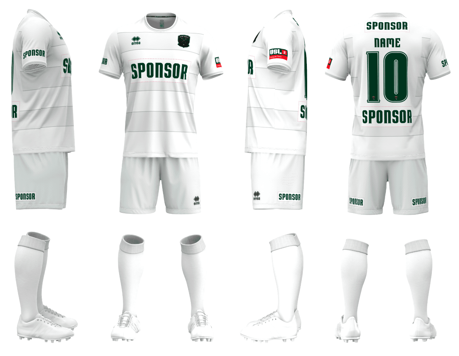 Iron Forest FC home kit — white and grey